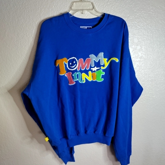 Tommy innit Blue Crewneck Sweater Unisex Official Merch Sz L - Picture 1 of 8